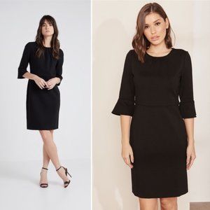 J Crew Bell Sleeve Sheath Dress in Stretch Ponte